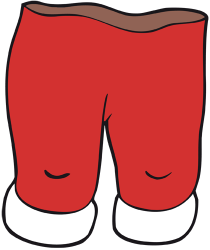 Pantalons vermells i blancs de Santa Claus Joc