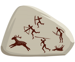 Escena de caça, exemple de la pintura rupestre Joc