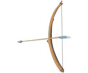 Un arc i una fletxa, una arma prehistòrica Joc