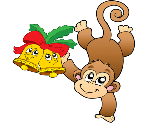 Un mico amb dues campanes de Nadal Joc