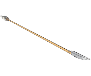 Una fletxa amb punta de pedra, fletxa prehistòrica Joc