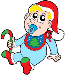 Bebè a Nadal amb un barret de Santa Claus Joc