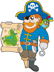 Capità pirata amb el mapa del tresor Joc