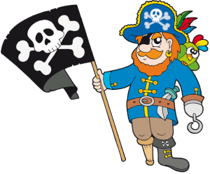 Capità pirata amb la bandera dels pirates Joc