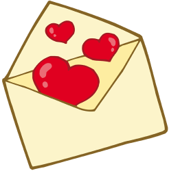 Carta d'amor. Sobre amb cors Joc