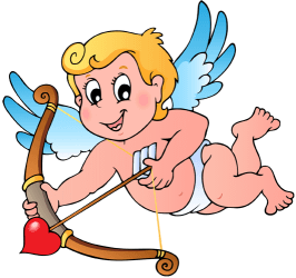 Cupid amb un arc i una fletxa. Cupido Joc