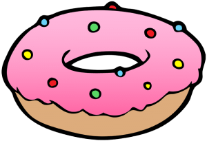 Donut rosat amb seu tradicional forat Joc