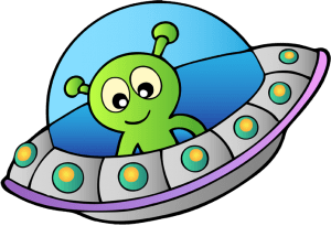 Extraterrestre verd dins d'un platet volador Joc