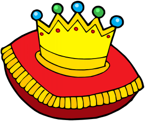 La corona reial damunt un coixí Joc