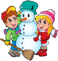 Nens jugant amb la neu, el ninot de neu Joc