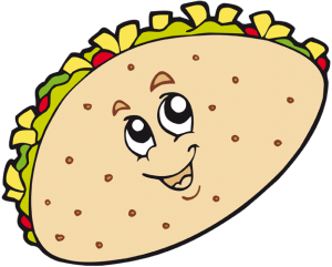 Taco, menjar mexicà amb tortilla i farciment Joc