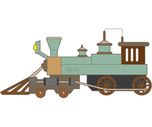 Antiga màquina de tren amb un motor de vapor Joc