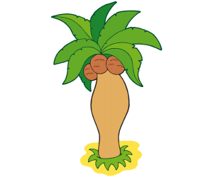 Cocoter, palmera amb cocos Joc