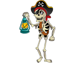 Esquelet vivent d'un pirata amb una llanterna Joc