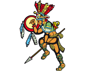 Guerrer precolombí amb llança i escut Joc