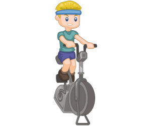 L'atleta pedalant sobre la bicicleta d'exercici Joc