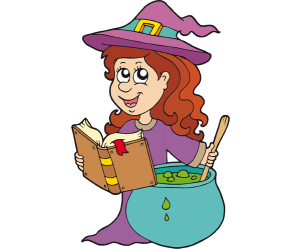 La bruixa preparant un encanteri o un conjur Joc