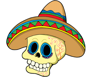 Màscara de calavera amb barret mexicà Joc