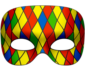 Màscara multicolor d'Arlequí Joc