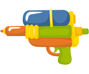 Pistola d'aigua, una joguina d'aigua Joc