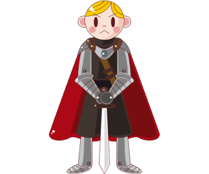 Soldat medieval amb capa i espasa Joc