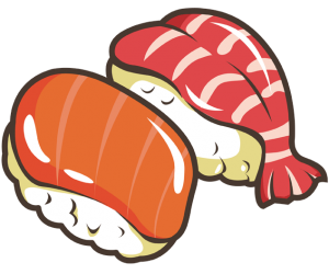 Sushi, arròs amb peix cru Joc