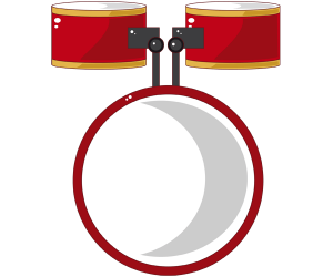 Tres tambors d'un conjunt de tambor Joc