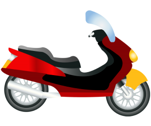 Típica moto scooter moderna. Moto escúter Joc