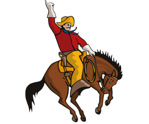 Un cowboy en un rodeo amb un cavall salvatge Joc