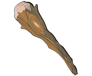Un garrot de fusta, una arma prehistòric Joc