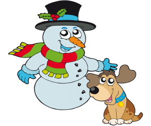 Un gos amb un ninot de neu, dos amics Joc