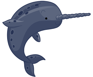 Un narval, una balena amb ullal llarg helicoïdal Joc