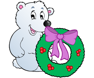 Un ós polar i una corona de Nadal Joc
