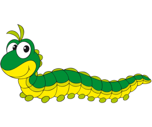 Una eruga, larva d'insectes com papallones Joc