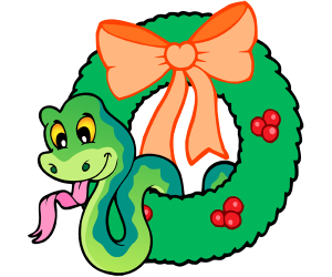 Una serp amb una corona de Nadal Joc