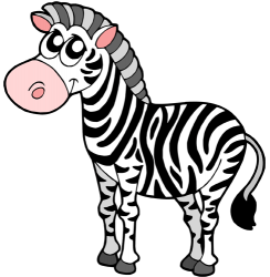 Zebra, èquid amb franges negres i blanques Joc